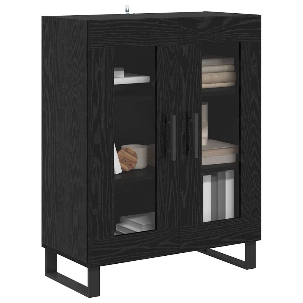 Dressoir Zwart Eiken 69,5 x 34 x 90 cm Bewerkt hout