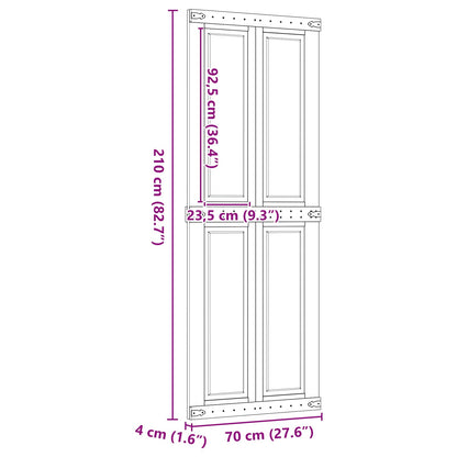 Schuifdeur Corona HoningBruin 70 x 210 cm Massief grenenhout