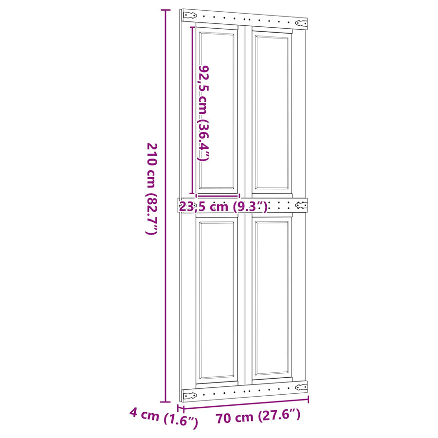 Schuifdeur Corona HoningBruin 70 x 210 cm Massief grenenhout