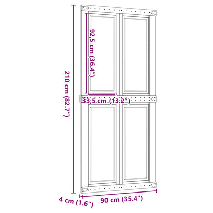 Schuifdeur Corona HoningBruin 90 x 210 cm Massief grenenhout