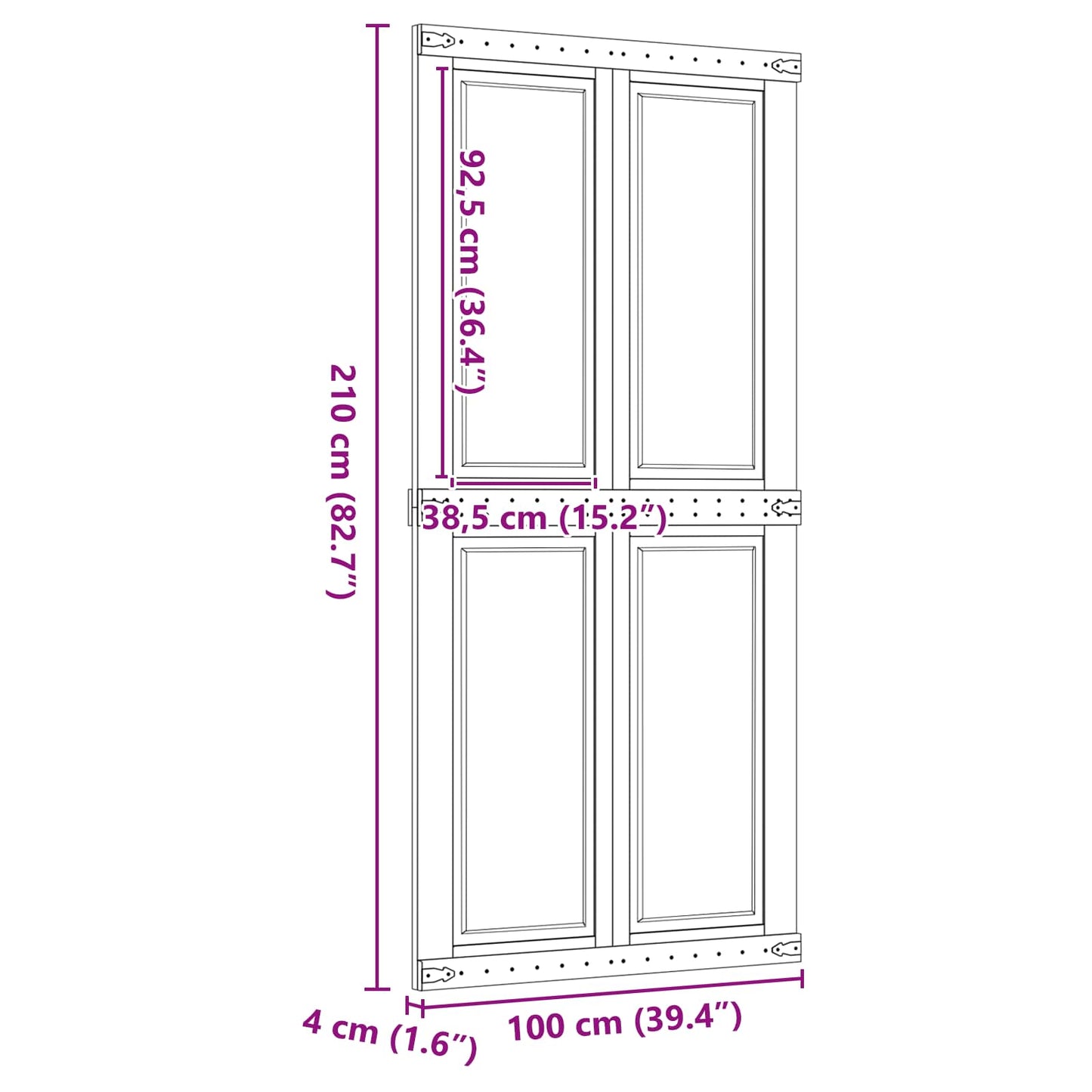 Schuifdeur Corona HoningBruin 100 x 210 cm Massief grenenhout