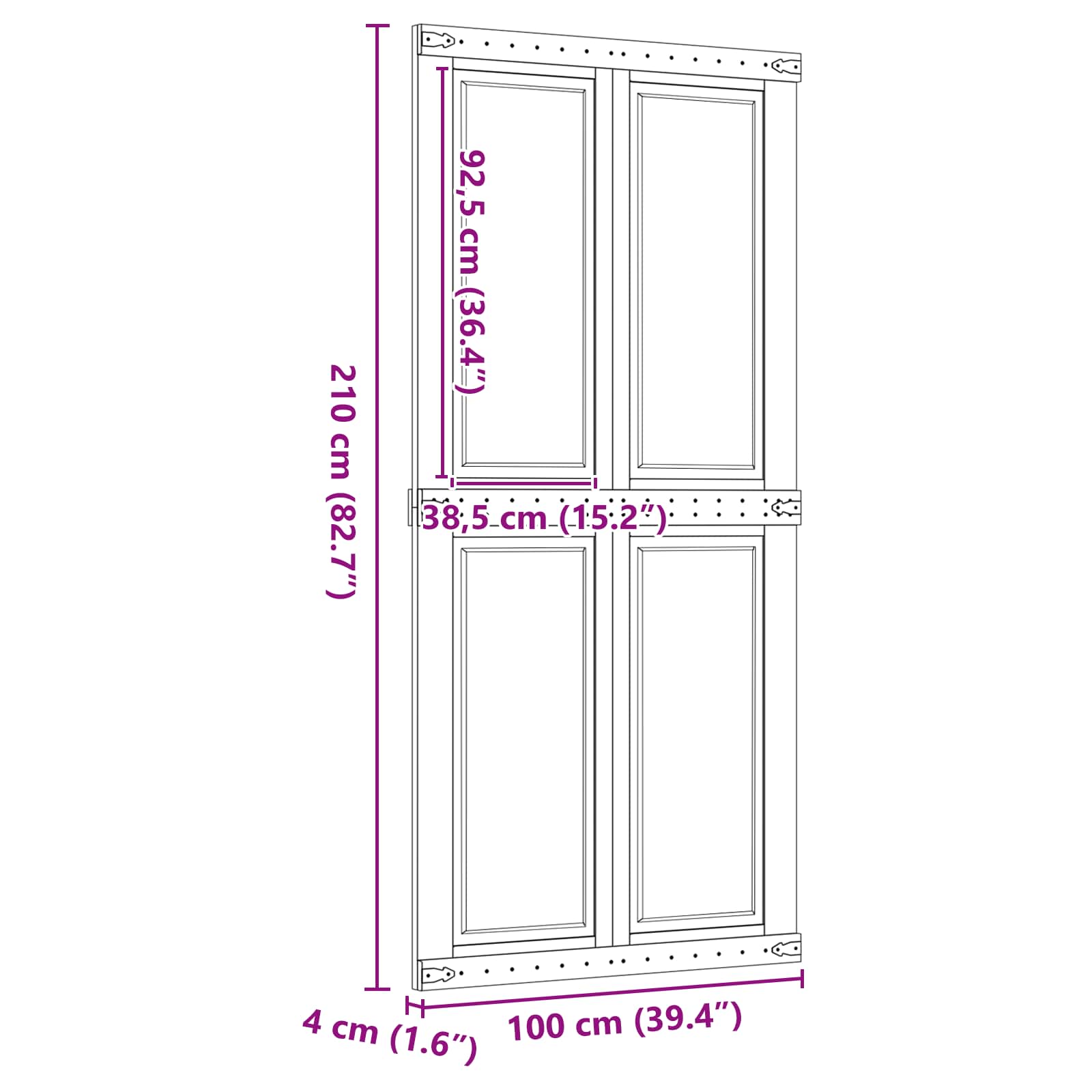Schuifdeur Corona HoningBruin 100 x 210 cm Massief grenenhout