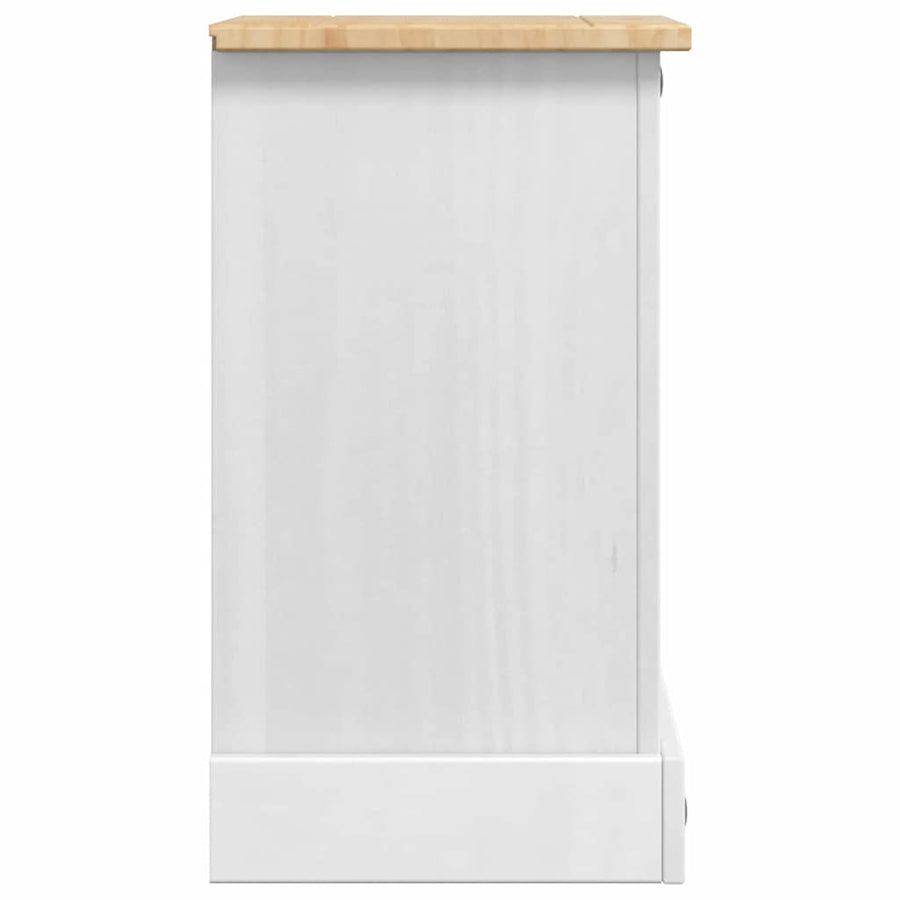 Nachtkastje Met Lade 35 X 32,5 X 58 Cm Massief Grenenhout