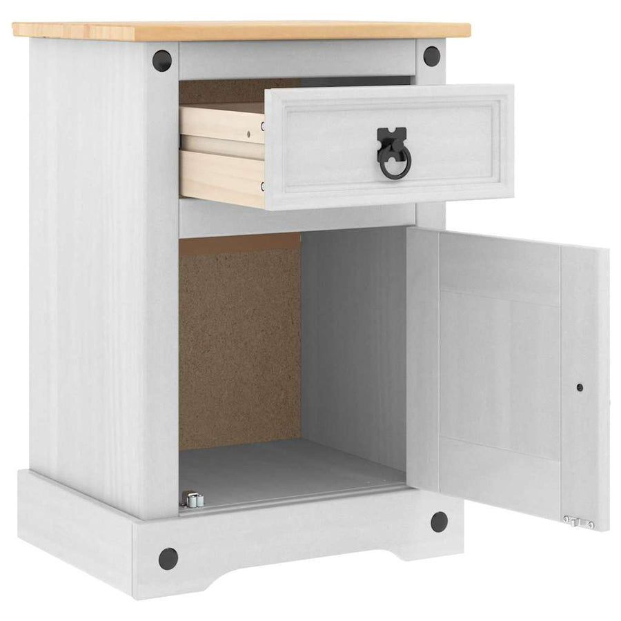 Nachtkastje Met Lade 45 X 35 X 64 Cm Massief Grenenhout