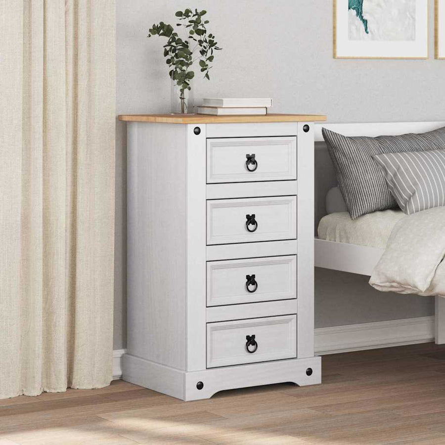 Nachtkastje Met Lade 53 X 39 X 84 Cm Massief Grenenhout