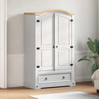 Kledingkast 101x52x170 cm massief grenenhout wit