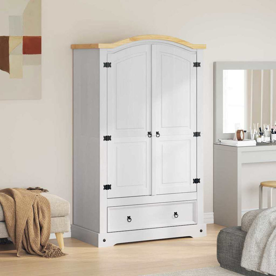 Kledingkast Met Lade 101 X 52 X 170 Cm Massief Grenenhout