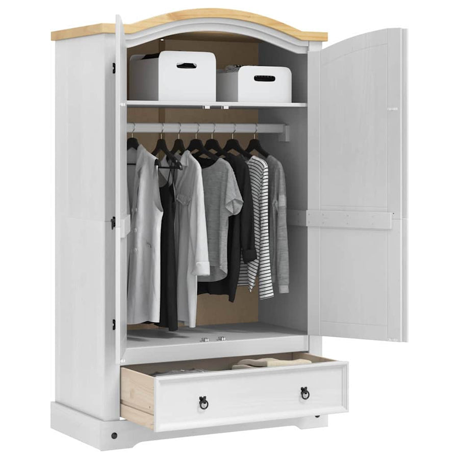 Kledingkast Met Lade 101 X 52 X 170 Cm Massief Grenenhout