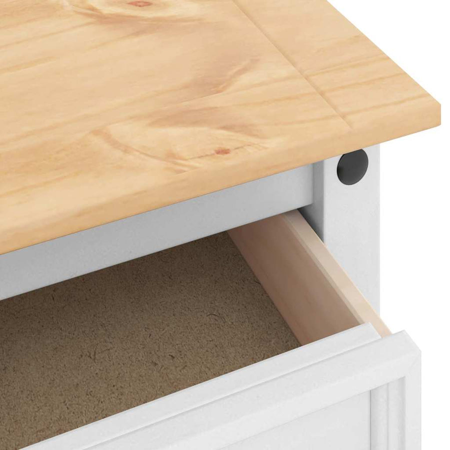 Bijzettafel met lade Wit 50 x 50 x 50 cm Massief grenenhout