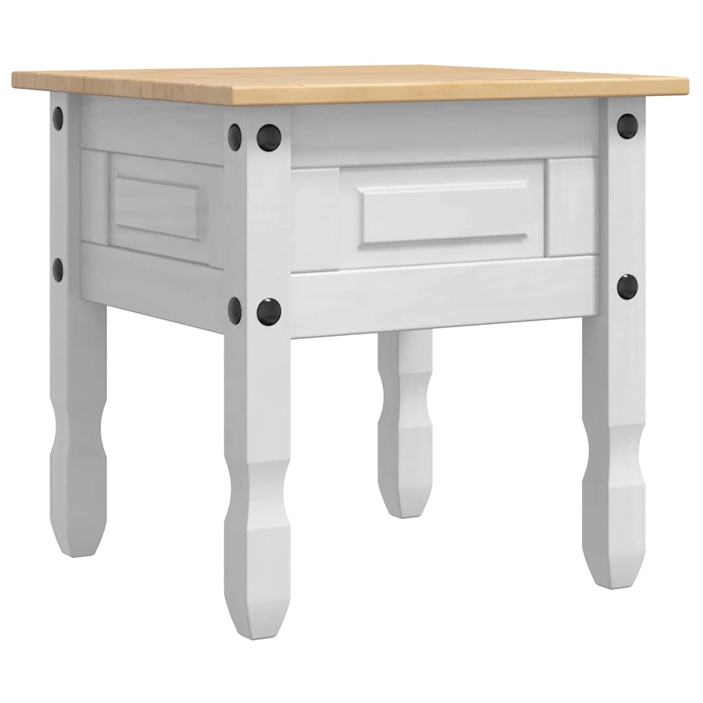 Bijzettafel met lade Wit 50 x 50 x 50 cm Massief grenenhout