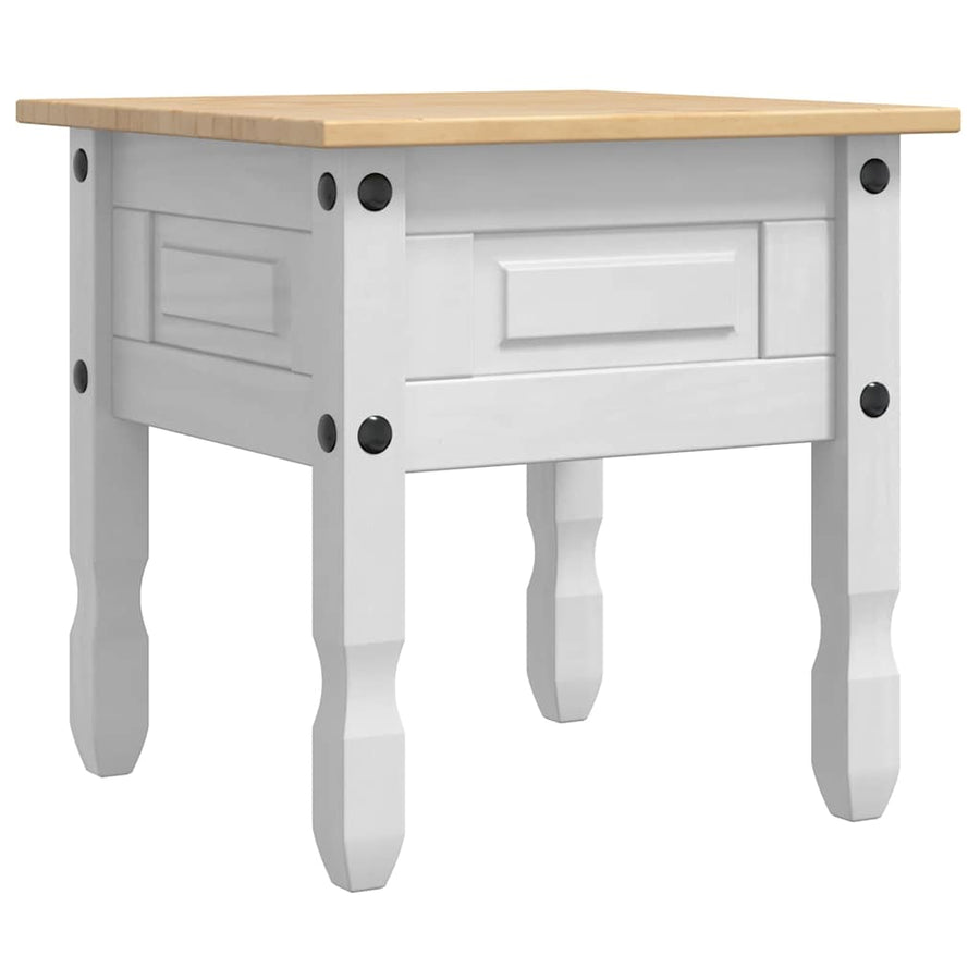 Bijzettafel met lade Wit 50 x 50 x 50 cm Massief grenenhout