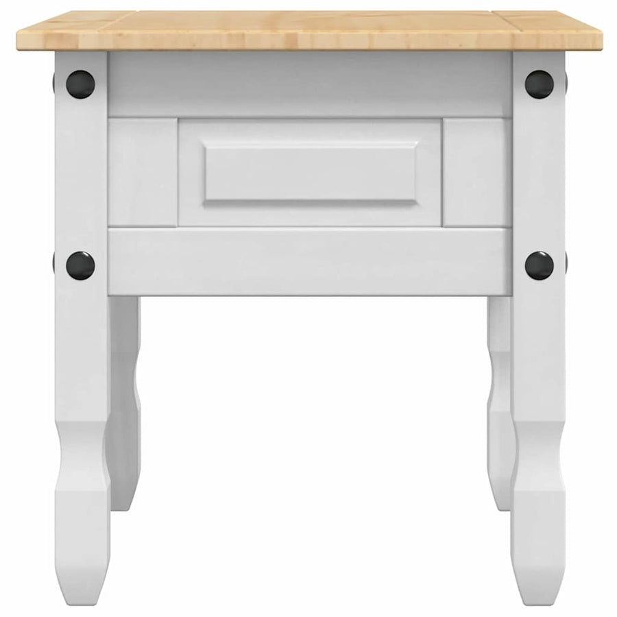 Bijzettafel met lade Wit 50 x 50 x 50 cm Massief grenenhout