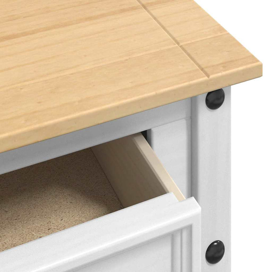 Bijzettafel met lade Wit 115 x 46 x 73 cm Massief grenenhout
