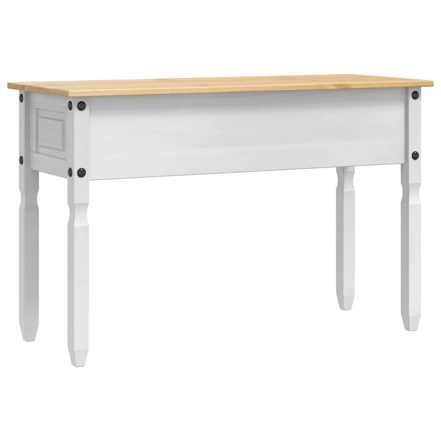Bijzettafel met lade Wit 115 x 46 x 73 cm Massief grenenhout