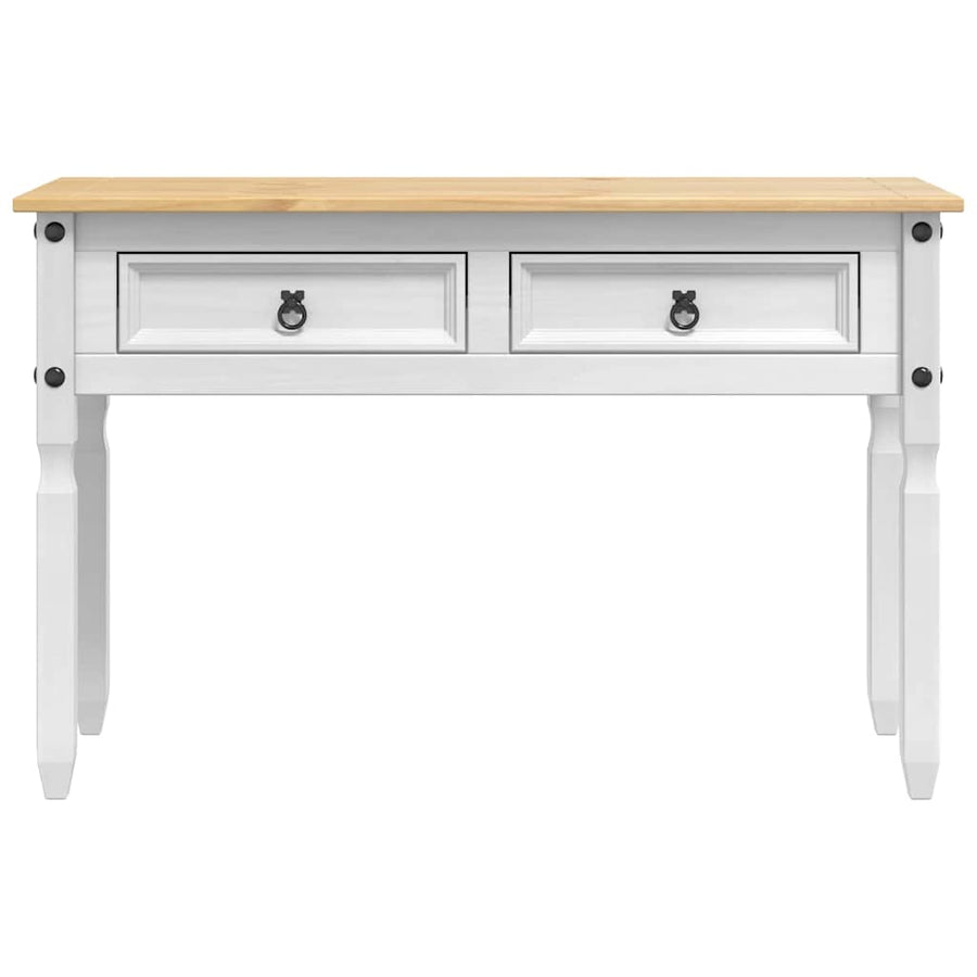 Bijzettafel met lade Wit 115 x 46 x 73 cm Massief grenenhout