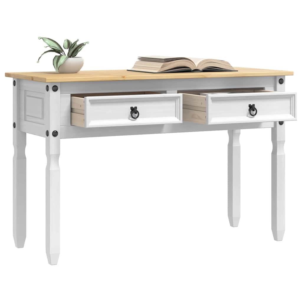 Bijzettafel met lade Wit 115 x 46 x 73 cm Massief grenenhout