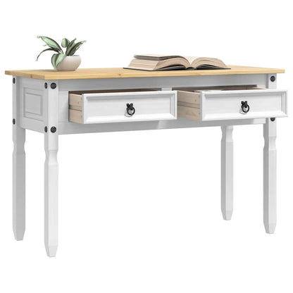 Bijzettafel met lade Wit 115 x 46 x 73 cm Massief grenenhout