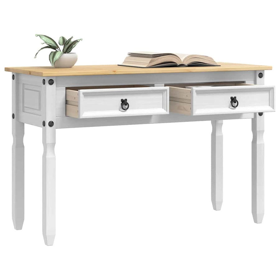 Bijzettafel met lade Wit 115 x 46 x 73 cm Massief grenenhout