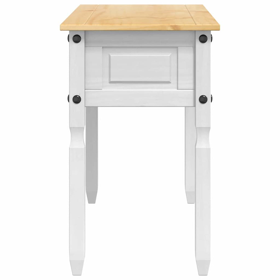 Bijzettafel met lade Wit 115 x 46 x 73 cm Massief grenenhout