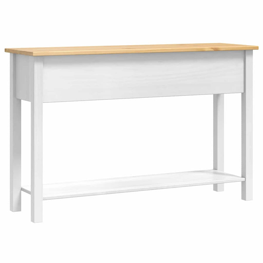Bijzettafel met lade Wit 114 x 34,5 x 73 cm Massief grenenhout