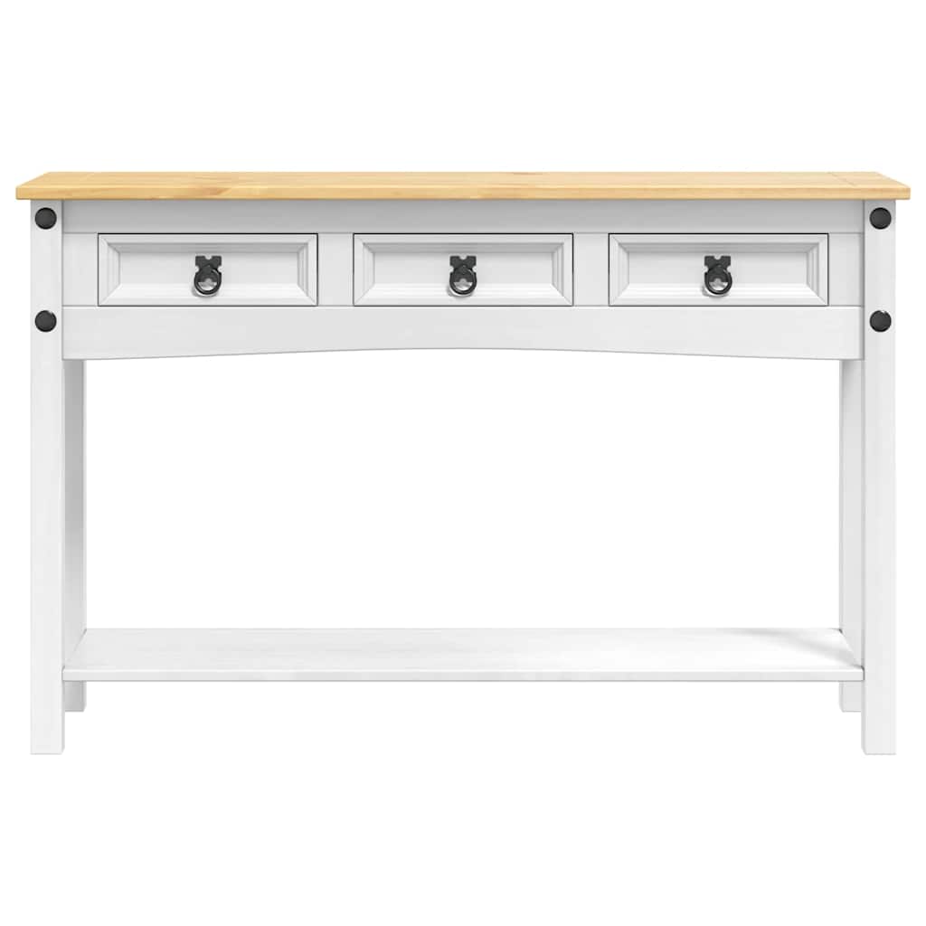 Bijzettafel met lade Wit 114 x 34,5 x 73 cm Massief grenenhout