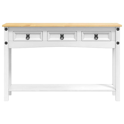 Bijzettafel met lade Wit 114 x 34,5 x 73 cm Massief grenenhout