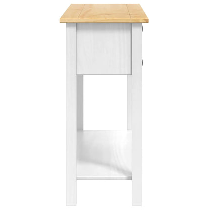 Bijzettafel met lade Wit 114 x 34,5 x 73 cm Massief grenenhout