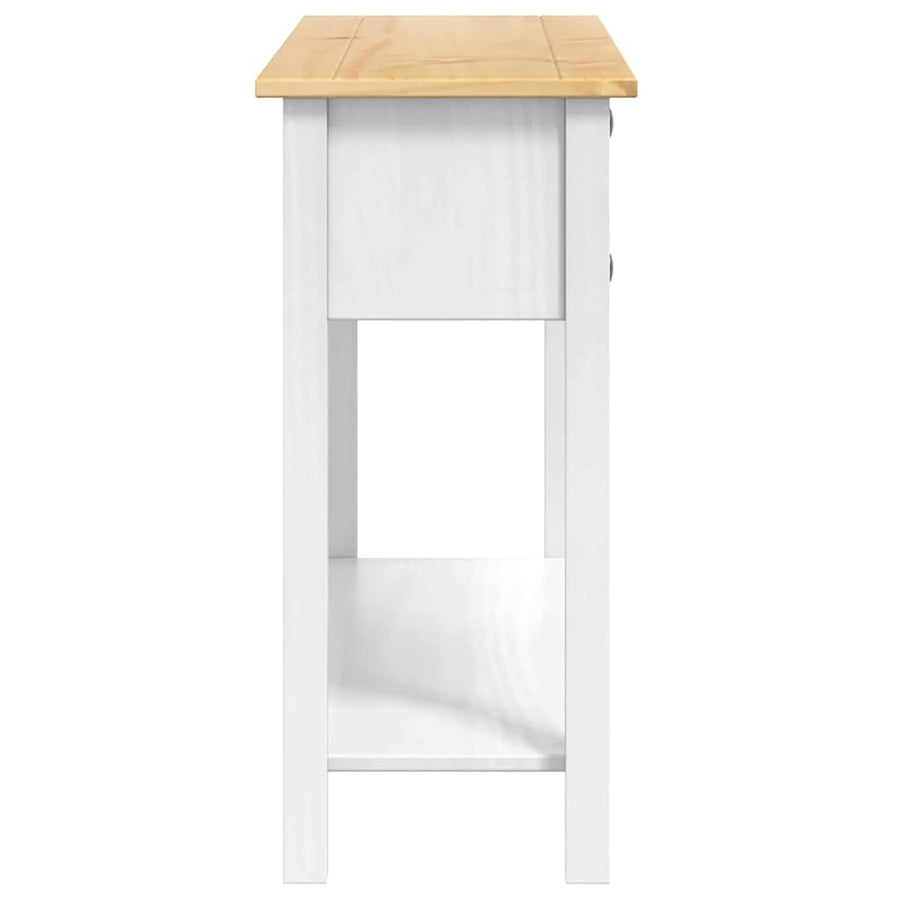 Bijzettafel met lade Wit 114 x 34,5 x 73 cm Massief grenenhout