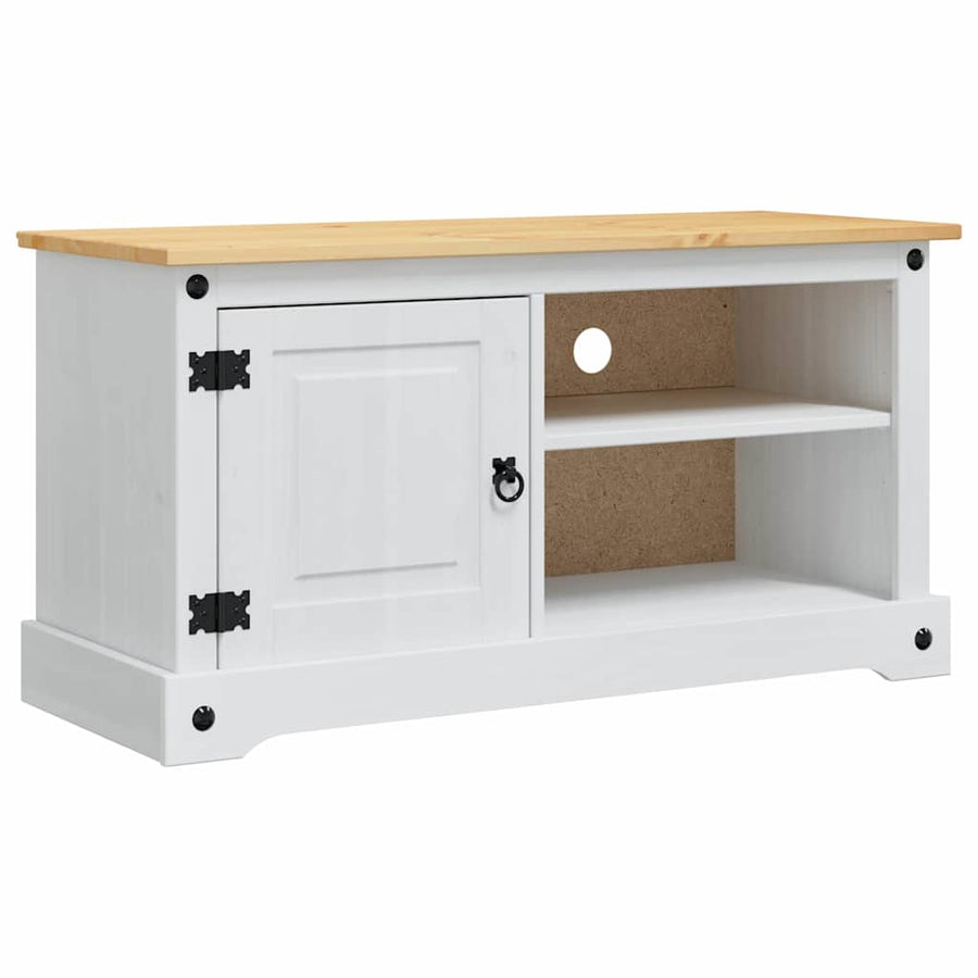 TV-kast Corona Wit 100 x 40 x 52 cm Massief grenenhout