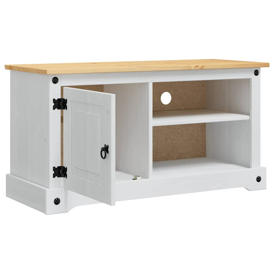 TV-kast Corona Wit 100 x 40 x 52 cm Massief grenenhout