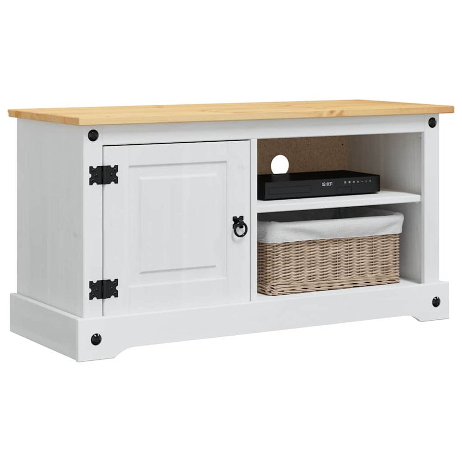 TV-kast Corona Wit 100 x 40 x 52 cm Massief grenenhout