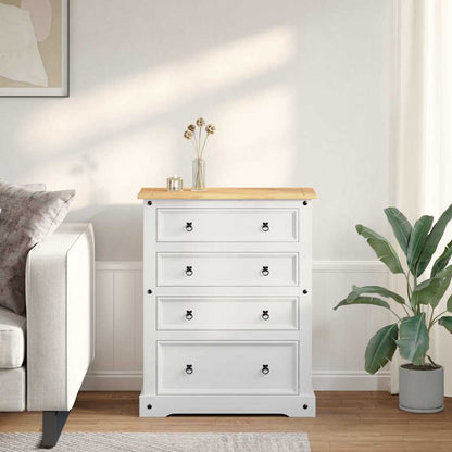 Opbergkisten met lade Wit 92 x 48 x 114 cm Massief Vurenhout