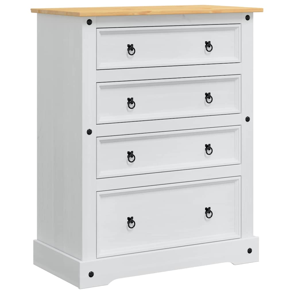 Opbergkisten met lade Wit 92 x 48 x 114 cm Massief Vurenhout