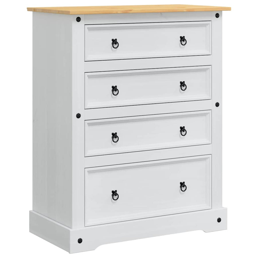 Opbergkisten met lade Wit 92 x 48 x 114 cm Massief Vurenhout