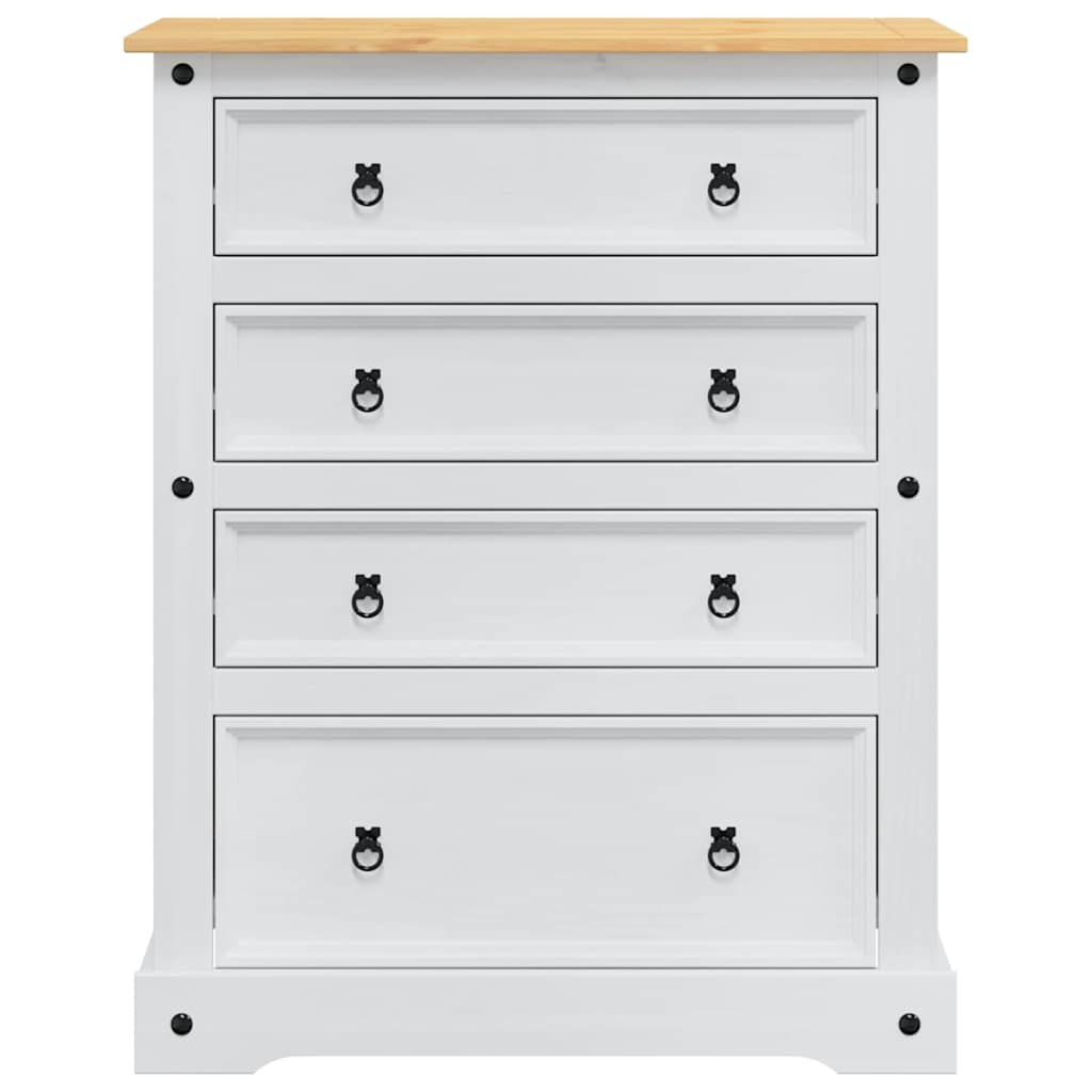 Opbergkisten met lade Wit 92 x 48 x 114 cm Massief Vurenhout