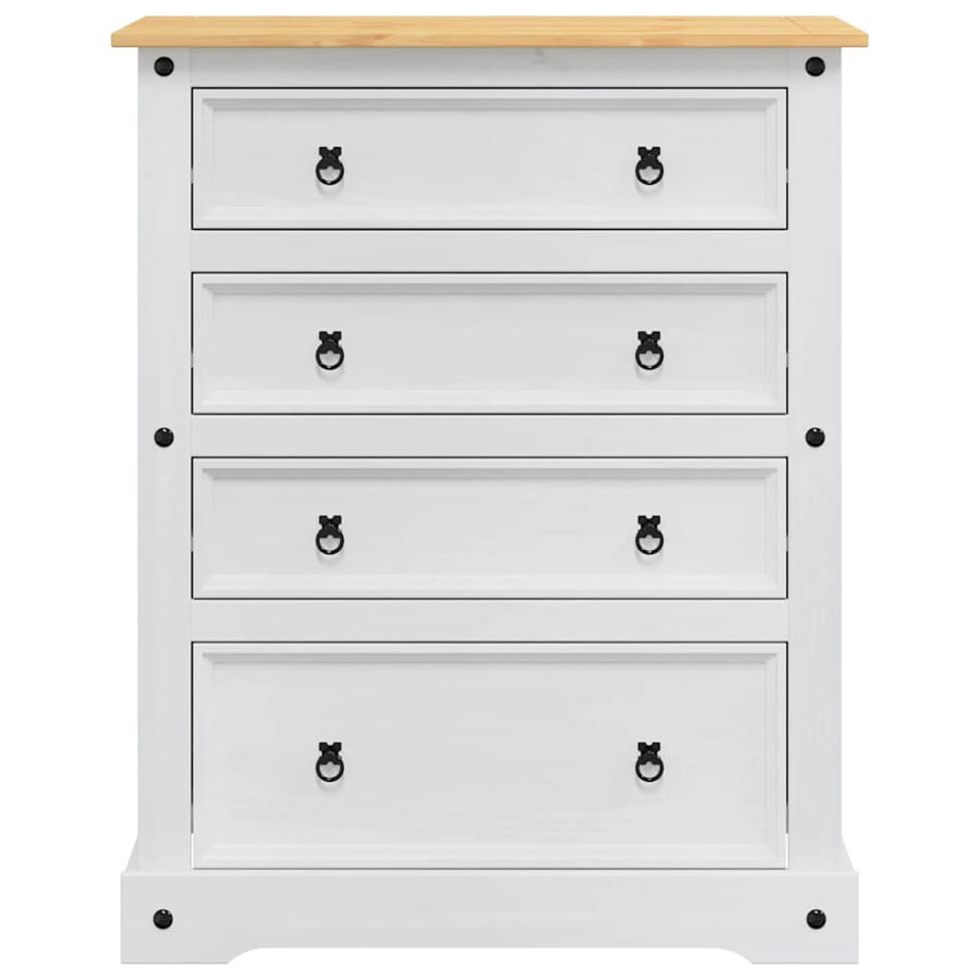 Opbergkisten met lade Wit 92 x 48 x 114 cm Massief Vurenhout