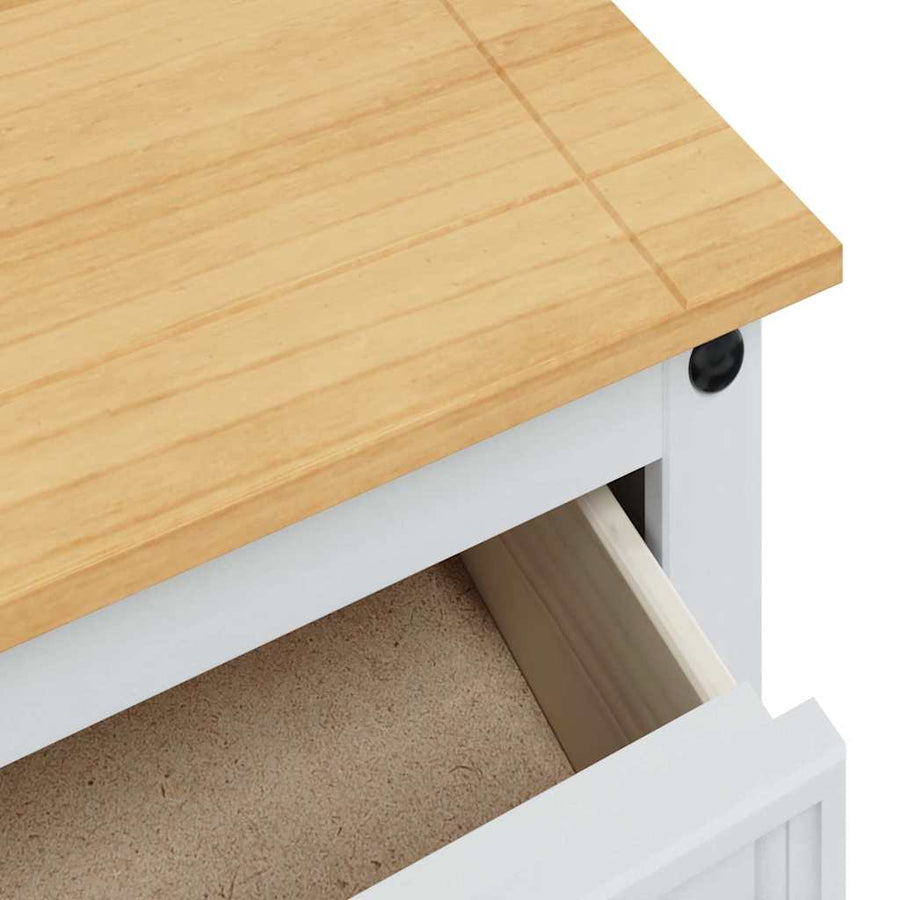 Opbergkisten met lade Wit 112 x 40 x 75 cm Massief grenenhout