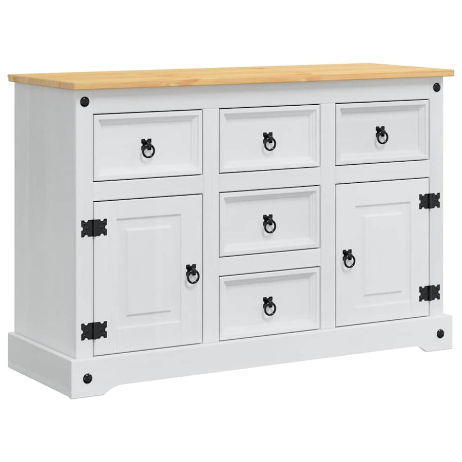 Opbergkisten met lade Wit 112 x 40 x 75 cm Massief grenenhout