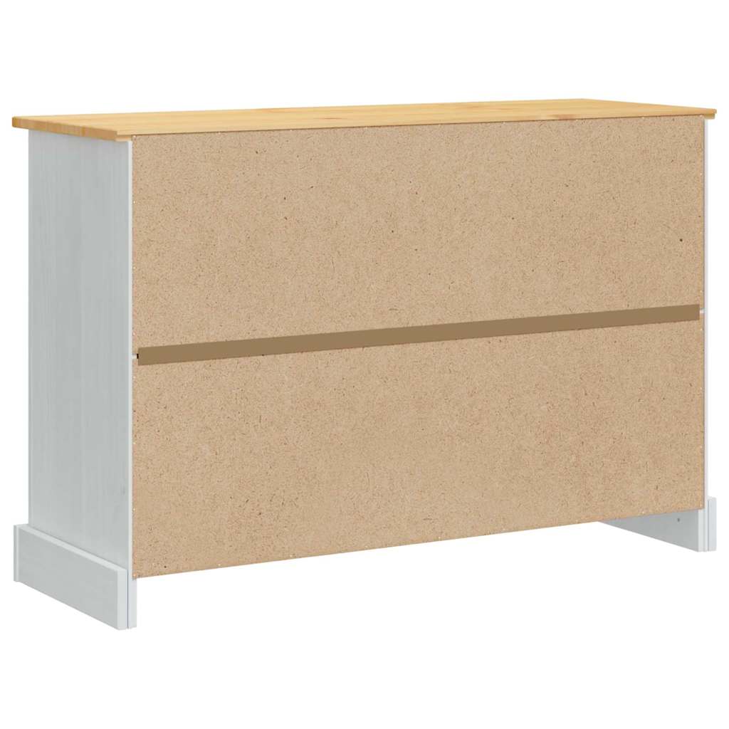 Opbergkisten met lade Wit 112 x 40 x 75 cm Massief grenenhout