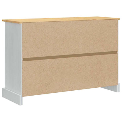 Opbergkisten met lade Wit 112 x 40 x 75 cm Massief grenenhout