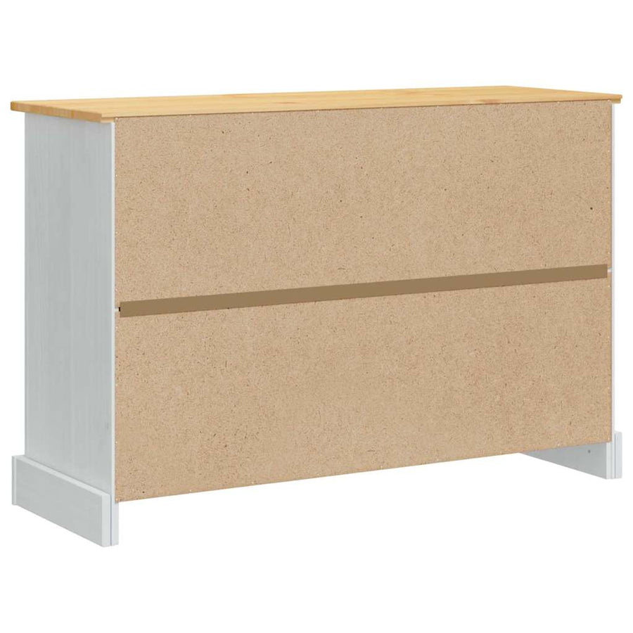 Opbergkisten met lade Wit 112 x 40 x 75 cm Massief grenenhout