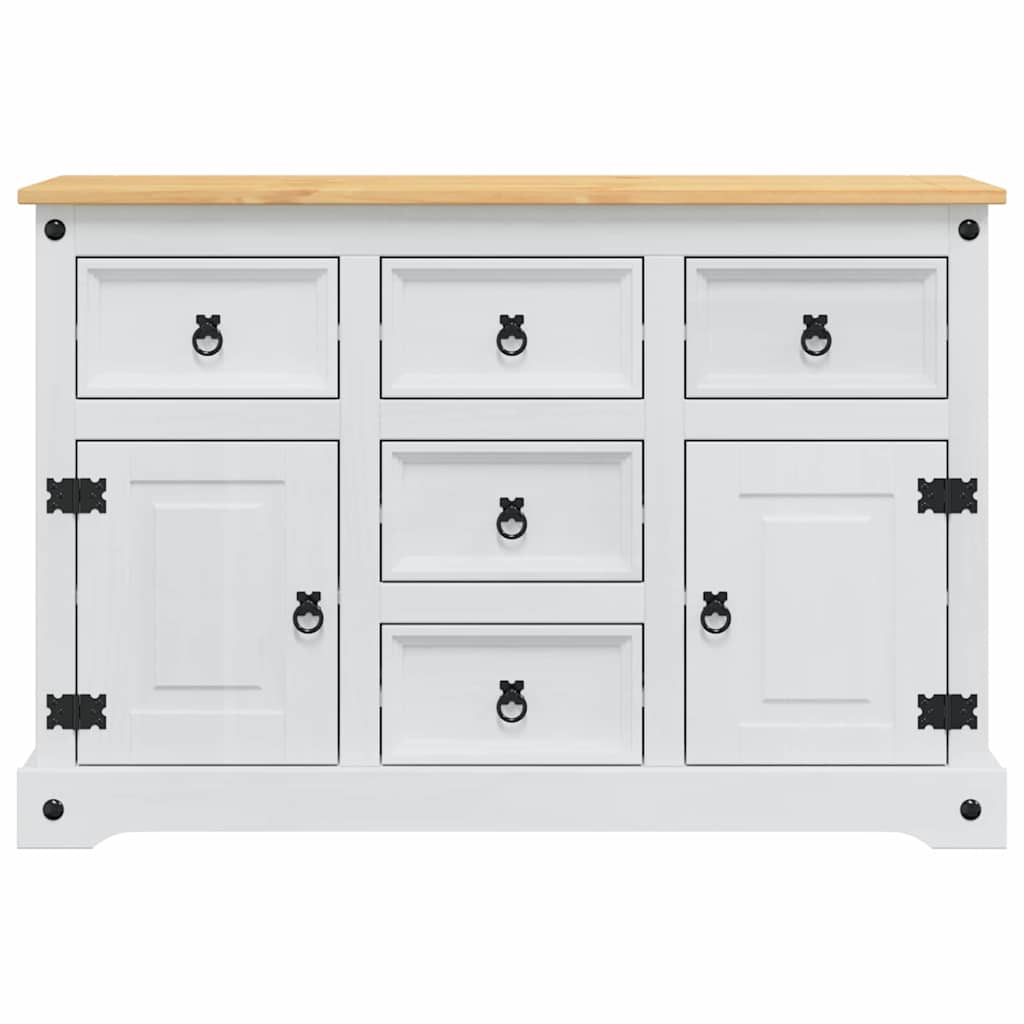 Opbergkisten met lade Wit 112 x 40 x 75 cm Massief grenenhout