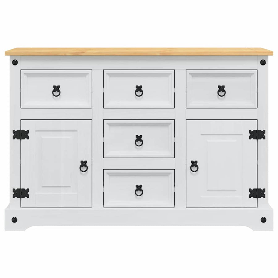 Opbergkisten met lade Wit 112 x 40 x 75 cm Massief grenenhout