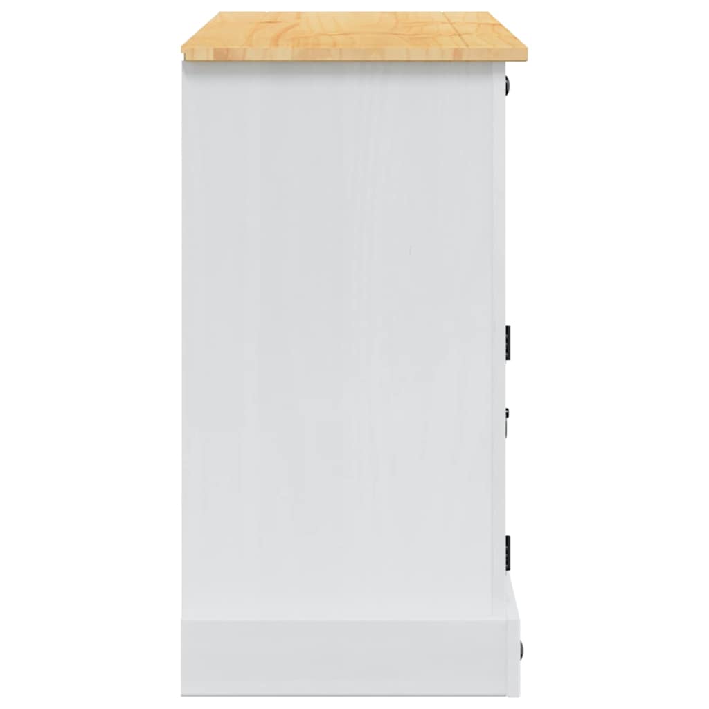 Opbergkisten met lade Wit 112 x 40 x 75 cm Massief grenenhout