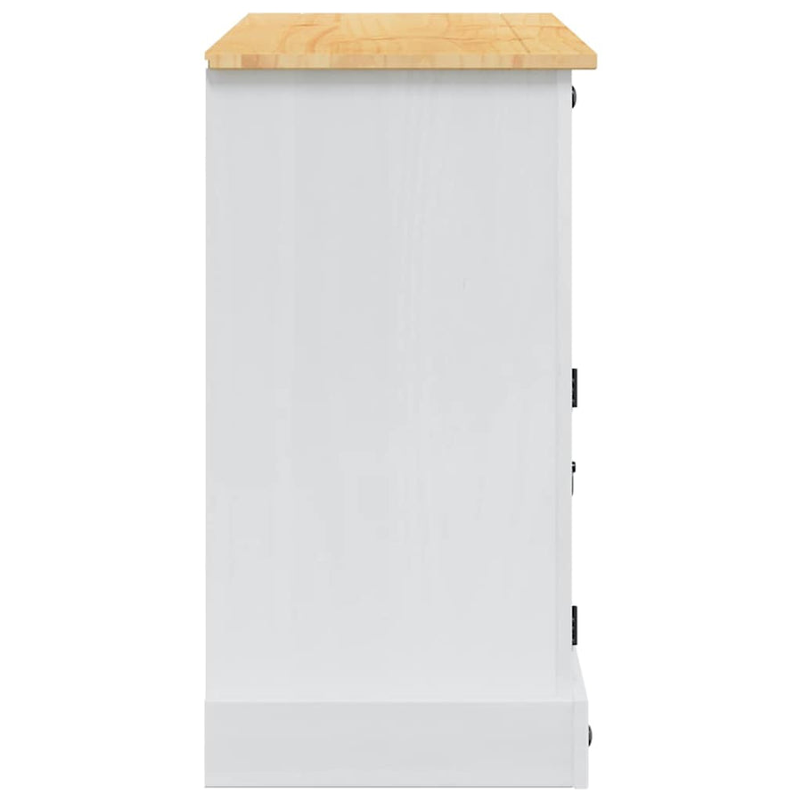 Opbergkisten met lade Wit 112 x 40 x 75 cm Massief grenenhout