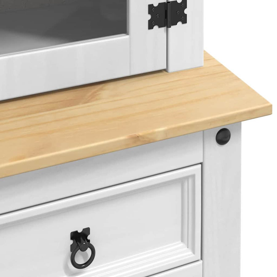 Dressoir met lade Wit 100 x 48,5 x 179 cm Massief grenenhout