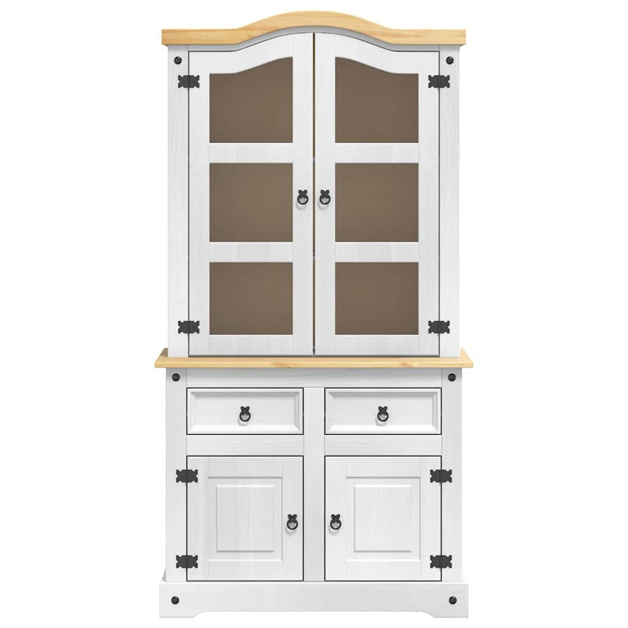 Dressoir met lade Wit 100 x 48,5 x 179 cm Massief grenenhout