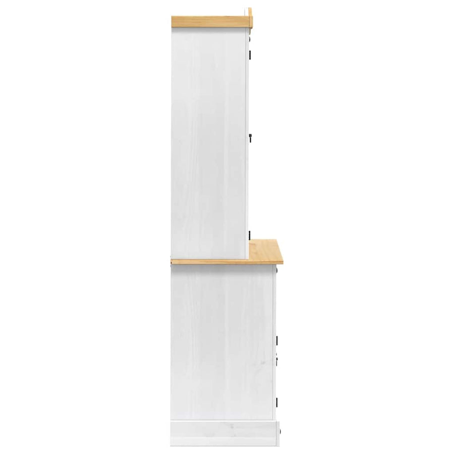 Dressoir met lade Wit 100 x 48,5 x 179 cm Massief grenenhout