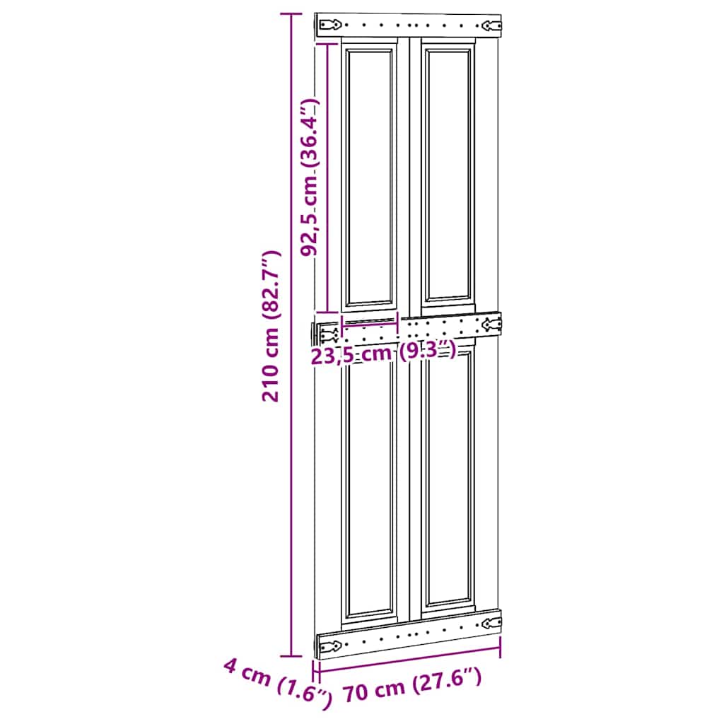 Deur Corona Wit 70 x 210 cm Bewerkt hout