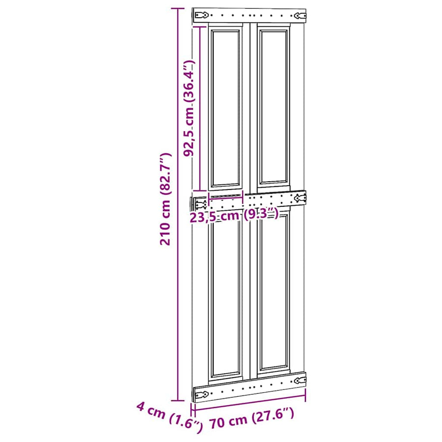 Deur Corona Wit 70 x 210 cm Bewerkt hout